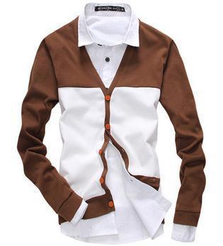 Men's 2 Tone Cardigan - TrendSettingFashions 