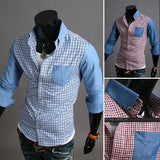 Men's Fashion Lattice Dress Shirt - TrendSettingFashions 