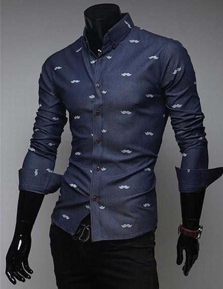 Men's Fashion Imprinted Dress Shirt - TrendSettingFashions 