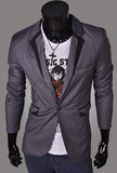 Men's Jacket with Matching Collar, Colored Trim - TrendSettingFashions 