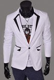Men's Jacket with Matching Collar, Colored Trim - TrendSettingFashions 