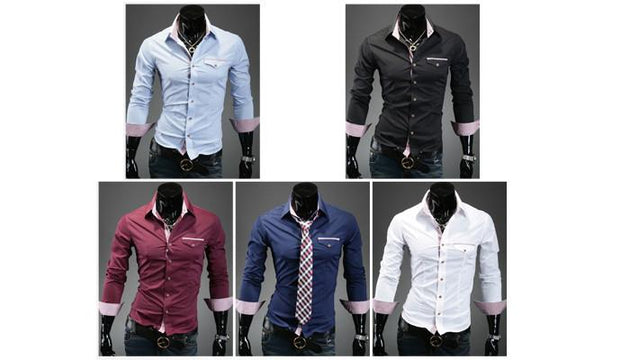 Men's 2 Tone Dress Shirt - TrendSettingFashions 