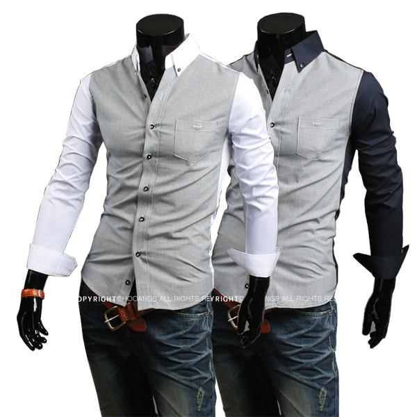 Men's 2 Color Fashion Dress Shirt - TrendSettingFashions 