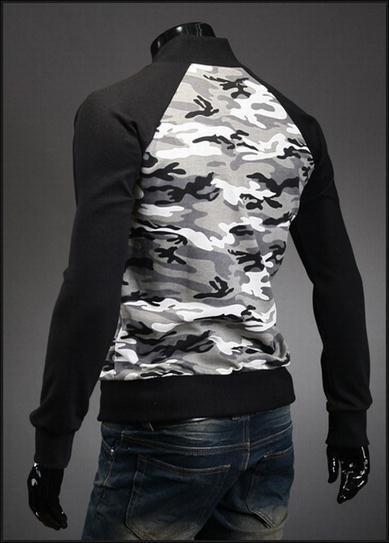 Men's Full Zip Camo Hoodie With Black - TrendSettingFashions 