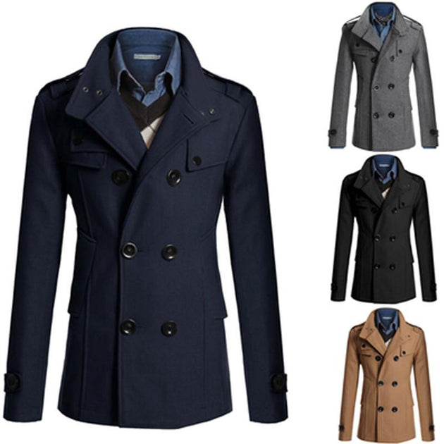 Men's Autumn Business Double Button Coat - TrendSettingFashions