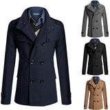 Men's Autumn Business Double Button Coat - TrendSettingFashions 