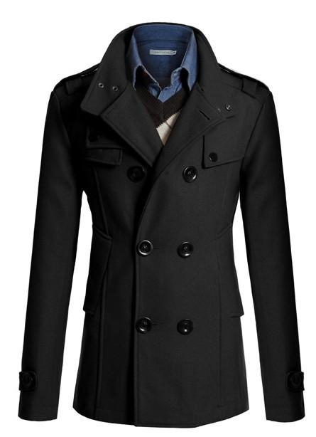 Men's Autumn Business Double Button Coat - TrendSettingFashions 