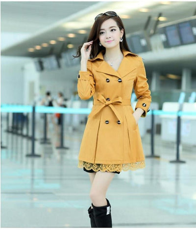 Women's Fashion Trench Style Coat With 5 Color Options - TrendSettingFashions 