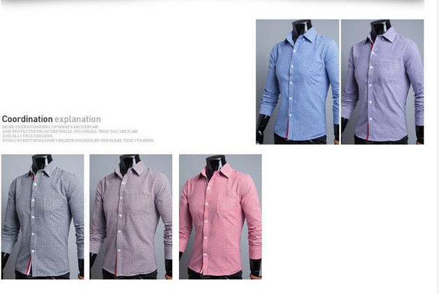 Men's Checkered Dress Shirt - TrendSettingFashions 
