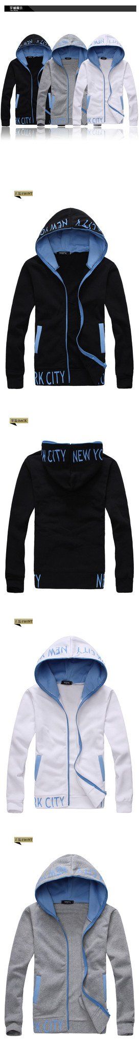 Men's Zip Up NYC Hoodie - TrendSettingFashions 