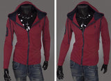 Men's Full Zip Jacket Hoodie 2 Tone with Colored Hoodie - TrendSettingFashions 