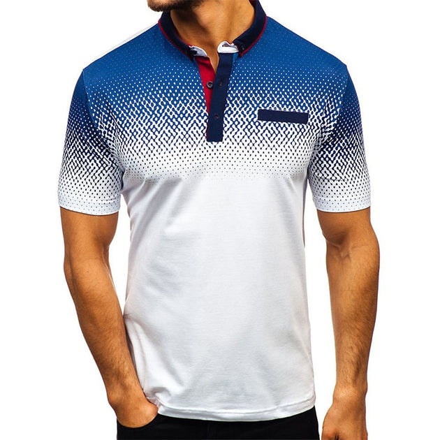 Men's Gradient Breathable Fashion Polo Up To 3XL - TrendSettingFashions 