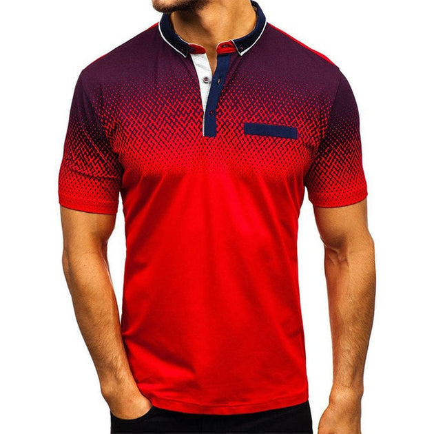 Men's Gradient Breathable Fashion Polo Up To 3XL - TrendSettingFashions 