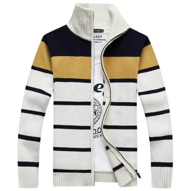 Men's Full Zip Up Sweater - TrendSettingFashions 