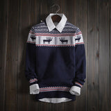 Men's Stylish Deer Print Sweater - TrendSettingFashions 