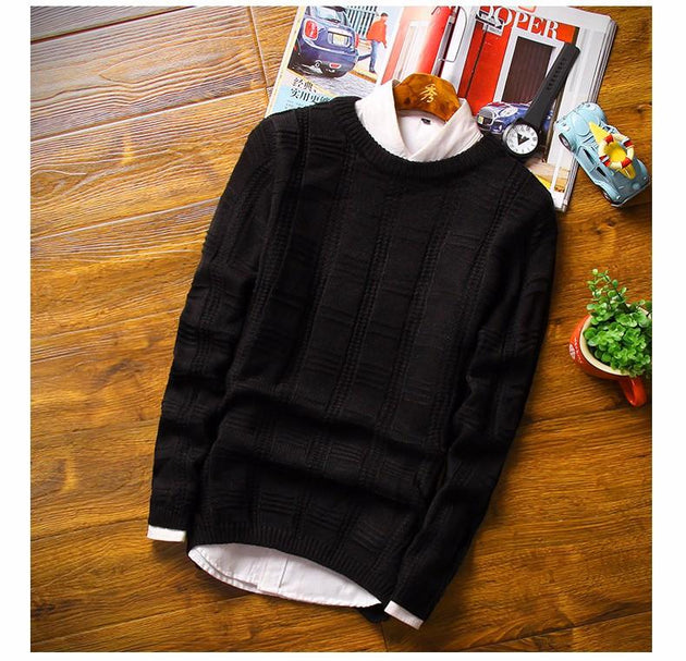 Men's Thick Cotton Sweater - TrendSettingFashions 