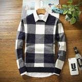 Men's Plaid Argyle Style Pullover - TrendSettingFashions 