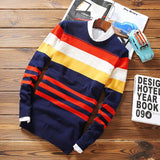 Men's Striped Wool Pullover - TrendSettingFashions 