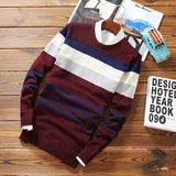 Men's Striped Wool Pullover - TrendSettingFashions 