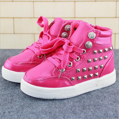 Kids High Top Rivet Lace Ups - TrendSettingFashions 