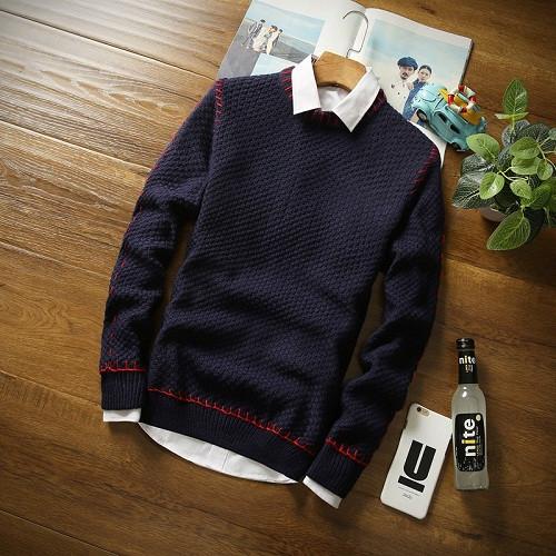 Men's Fashion Stitching Sweater - TrendSettingFashions 