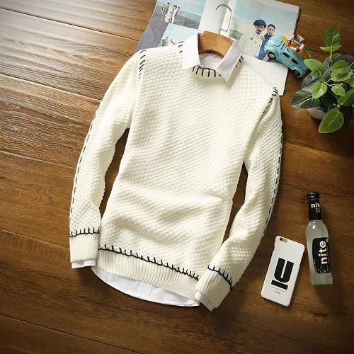 Men's Fashion Stitching Sweater - TrendSettingFashions 