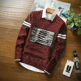 Men's Fashion Patchwork Sweater - TrendSettingFashions 