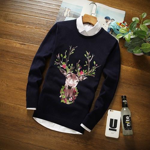 Men's Cashmere Deer Pullover - TrendSettingFashions 