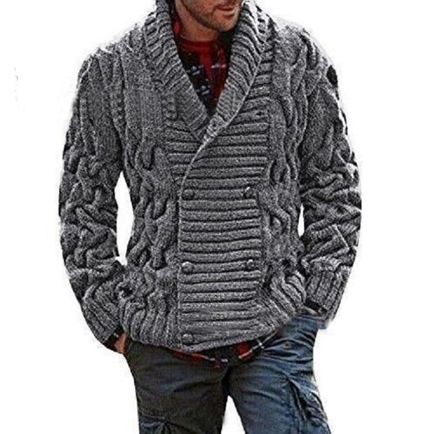 Men's Thick Double Knitted Dress Sweater Up To XXL - TrendSettingFashions 