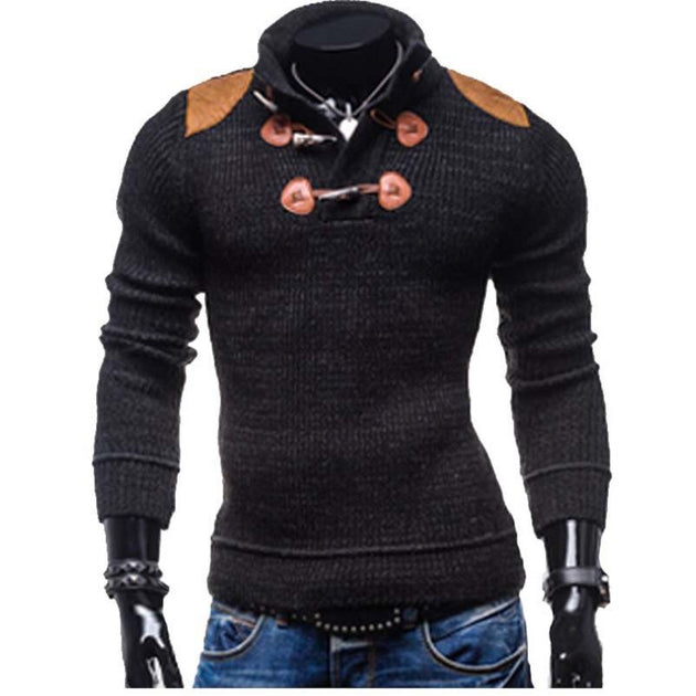Men's Long-Sleeved Button Collar Sweater - TrendSettingFashions 