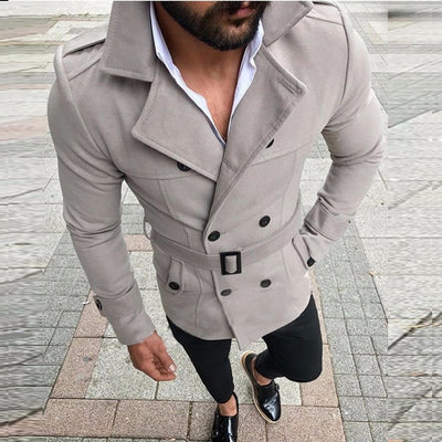 Men's Classic Double Breasted Trench Coat - TrendSettingFashions 