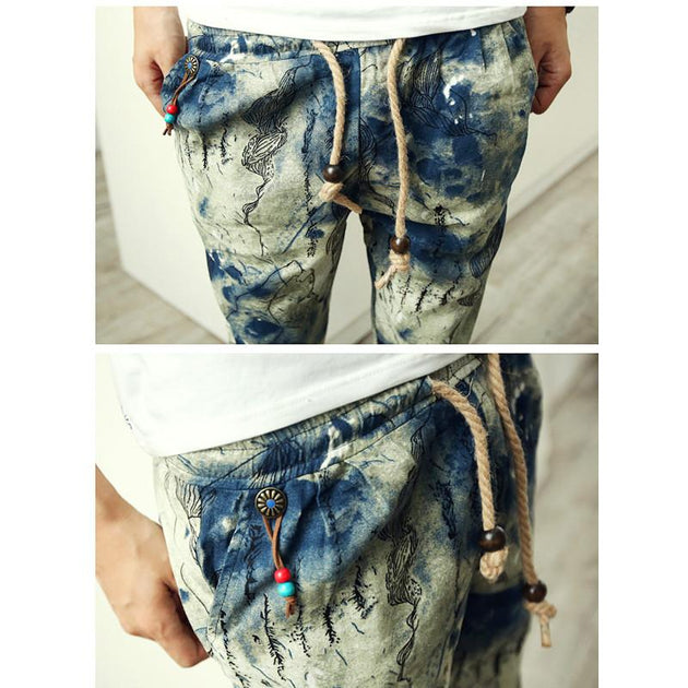 Men's Fashion Printed Cotton Pants - TrendSettingFashions 