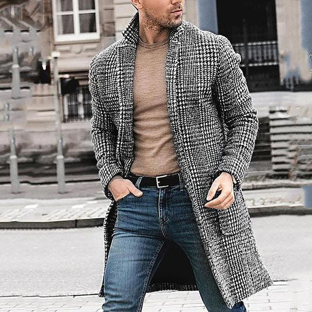 Men's Houndstooth Gentleman's Jacket Up To 3XL - TrendSettingFashions 