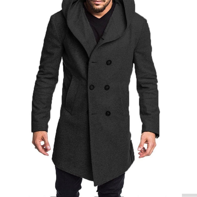 Men's Hooded Pea Coat Up To 4XL - TrendSettingFashions