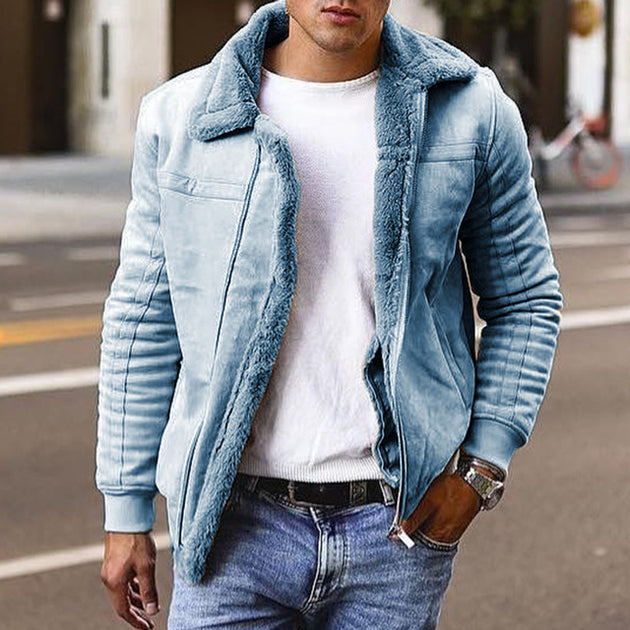 Men's Fur Collar Fleece Jackets Up To 4XL - TrendSettingFashions 