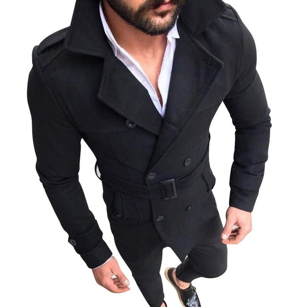 Men's Classic Double Breasted Trench Coat - TrendSettingFashions 