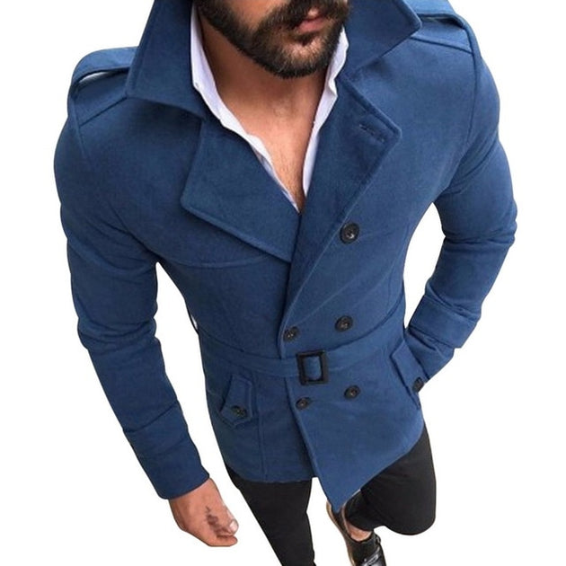 Men's Classic Double Breasted Trench Coat - TrendSettingFashions