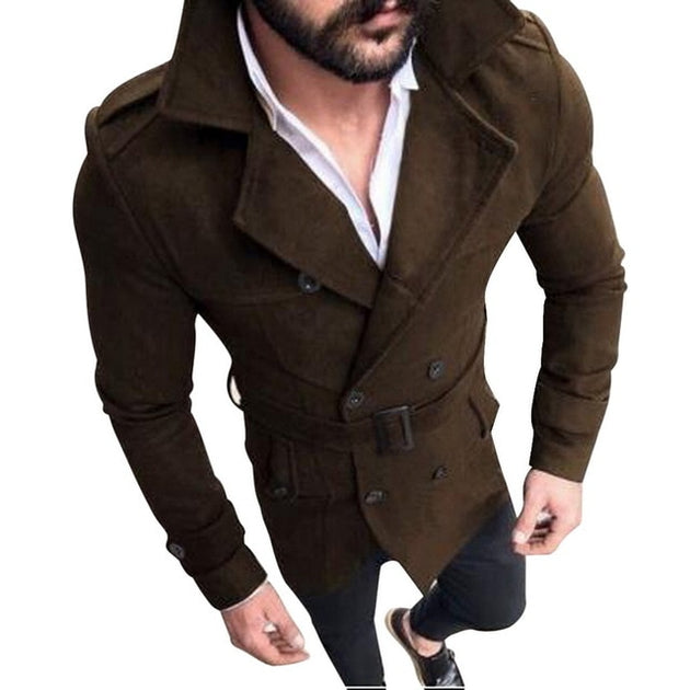 Men's Classic Double Breasted Trench Coat - TrendSettingFashions