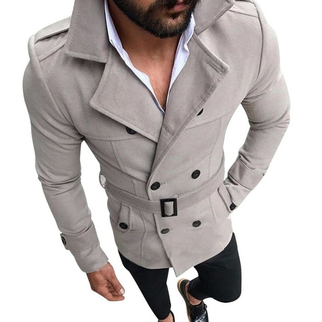 Men's Classic Double Breasted Trench Coat - TrendSettingFashions 