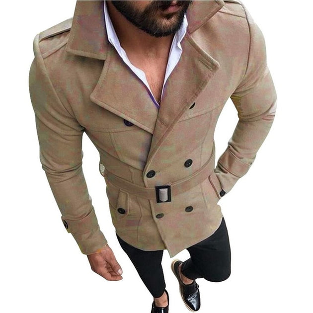 Men's Classic Double Breasted Trench Coat - TrendSettingFashions