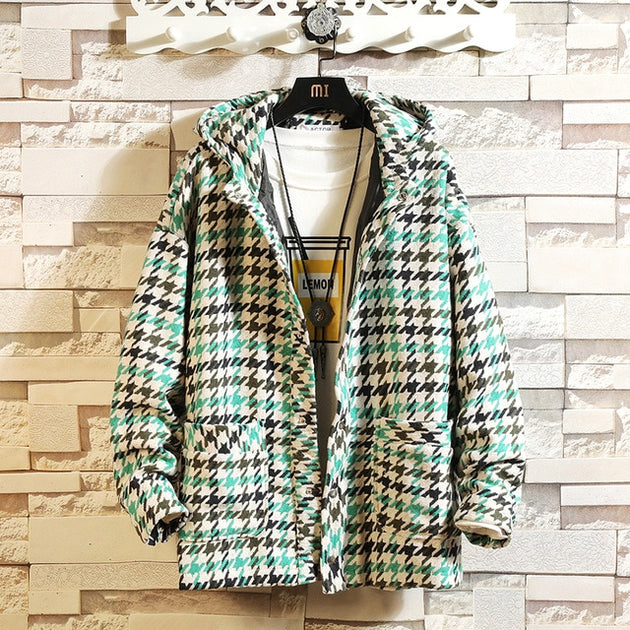 Men's Plaid Wool Blend Jacket - TrendSettingFashions 