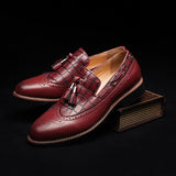 Men's British Brogue Carved Oxfords - TrendSettingFashions 