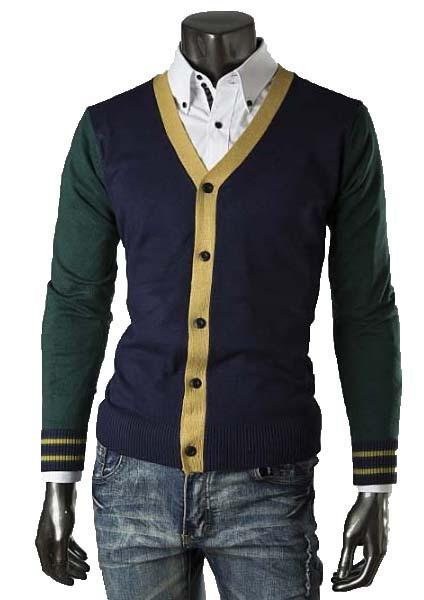 Men's Patchwork Cardigan - TrendSettingFashions 