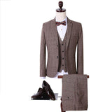 Men's Fashion Brown 3 Piece Suit Up To 3XL - TrendSettingFashions 