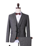 Men's Fashion Grey 3 Piece Suit Up To 3XL - TrendSettingFashions 