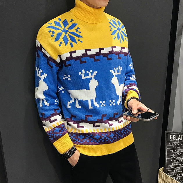 Men's Deer Pattern Sweater Up To 3XL - TrendSettingFashions 