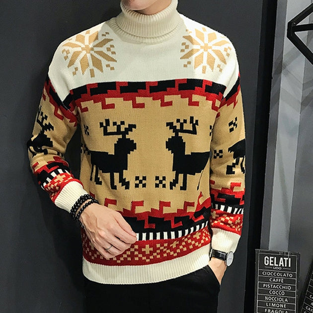 Men's Deer Pattern Sweater Up To 3XL - TrendSettingFashions 