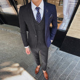 Men's Stripe Single Button 3pc Suit(Vest, Blazer, Pants) - TrendSettingFashions 
