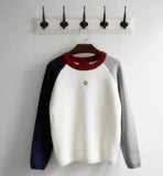 Men's Colored Arm Pullover Sweater - TrendSettingFashions 