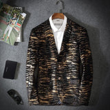 Men's Fashion Leopard Grain Blazer Up To 3XL - TrendSettingFashions 